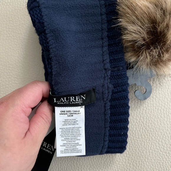 NWT - Polo Ralph Lauren Wool Blended Crown Logo Pom Pom Beanie - Picture 4 of 5